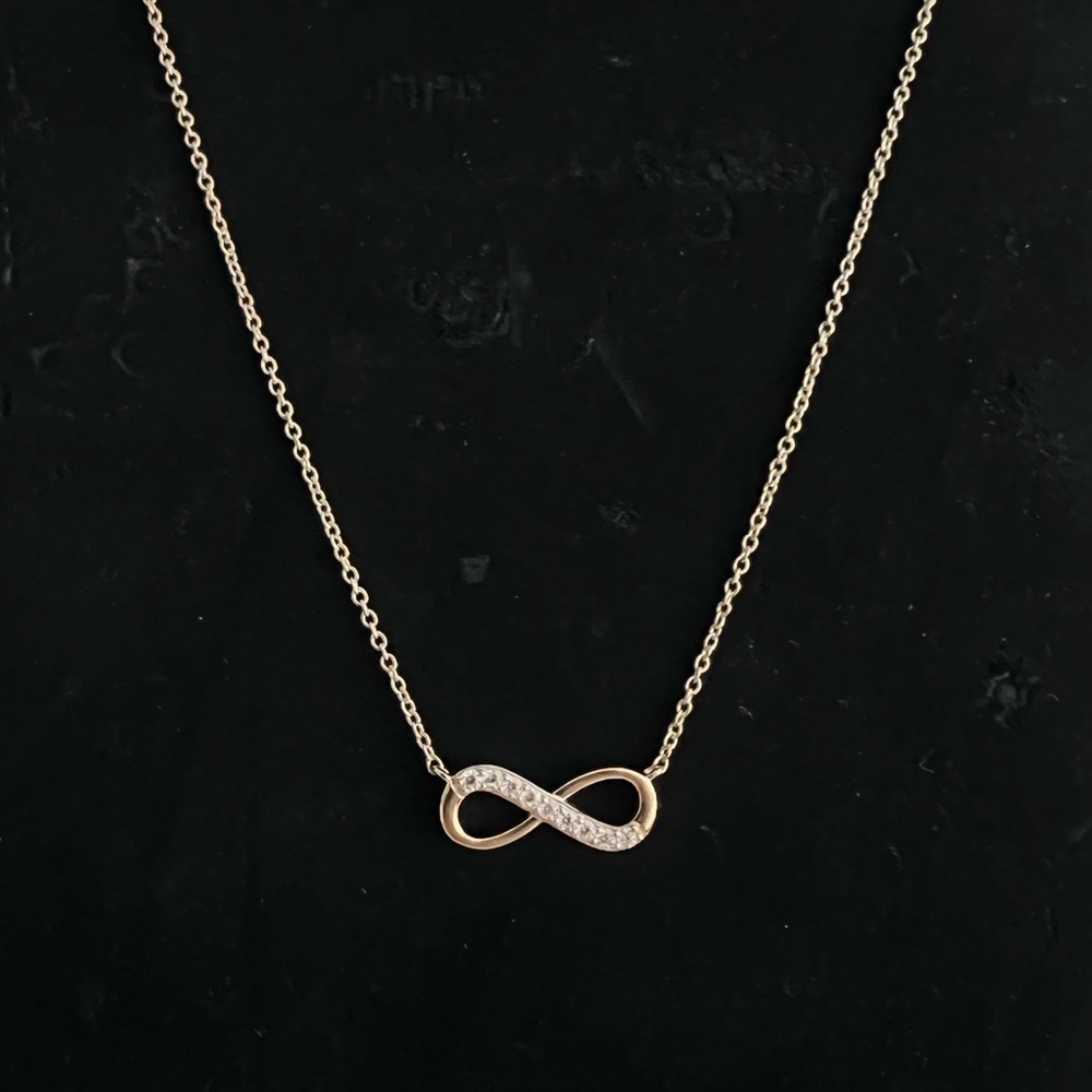 NEW Diamonique Gold Infinity Diamond Necklace